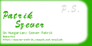 patrik szever business card